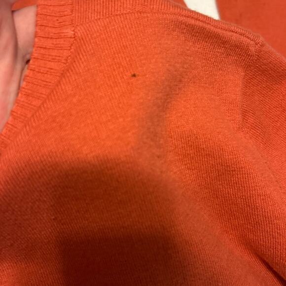 Bamboo Traders‎ Women Cardigan Sweater L Orange Button Up Layering Preppy Office - Picture 4 of 9